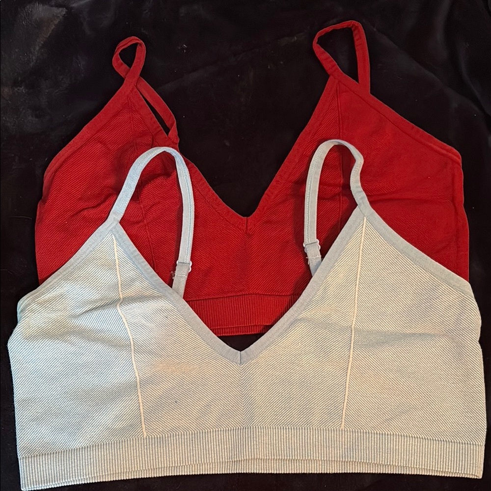 Colsie Red and Blue Triangle Bras Comfortable Intimates